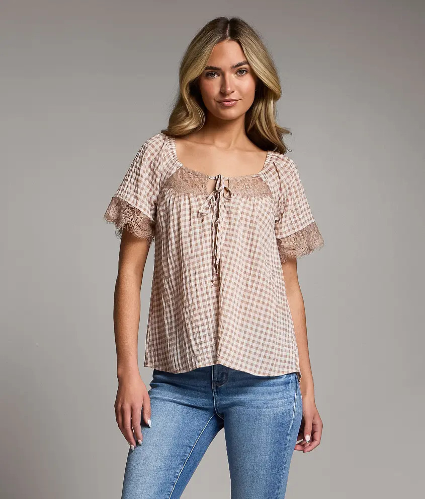 Textured Gingham Top | Buckle