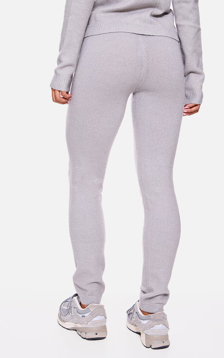 Charcoal Basic Knit Leggings | PrettyLittleThing US