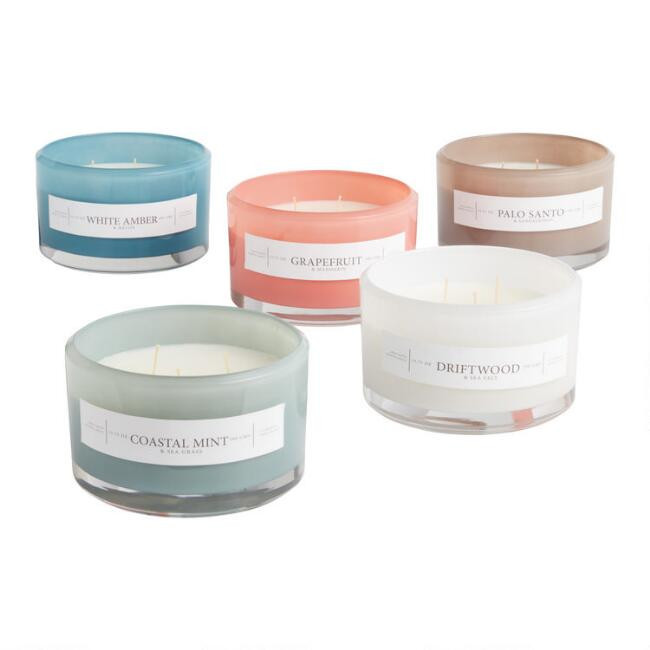 Painted Glass Sham 3 Wick Scented Candle | World Market