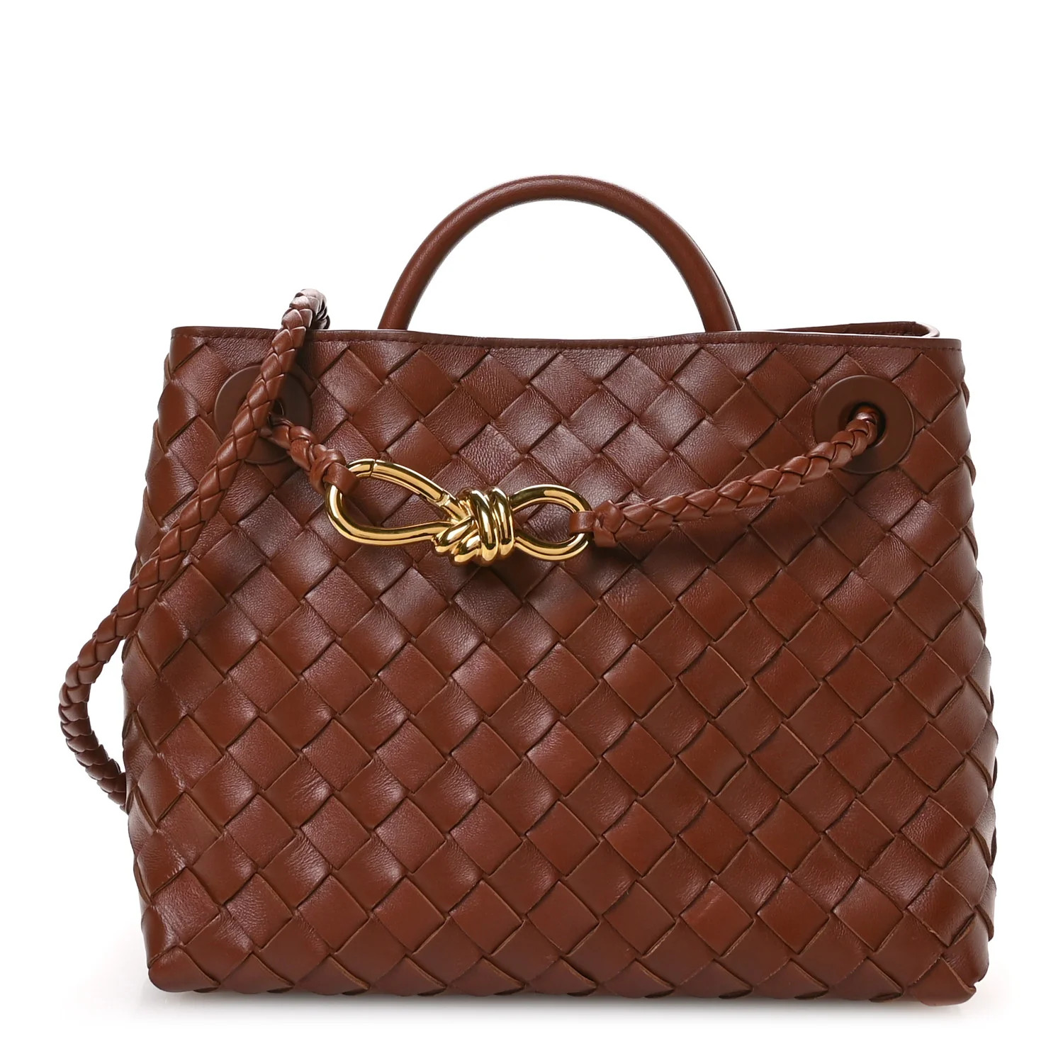 Nappa Intrecciato Small Andiamo Shoulder Bag Sapele | FASHIONPHILE (US)