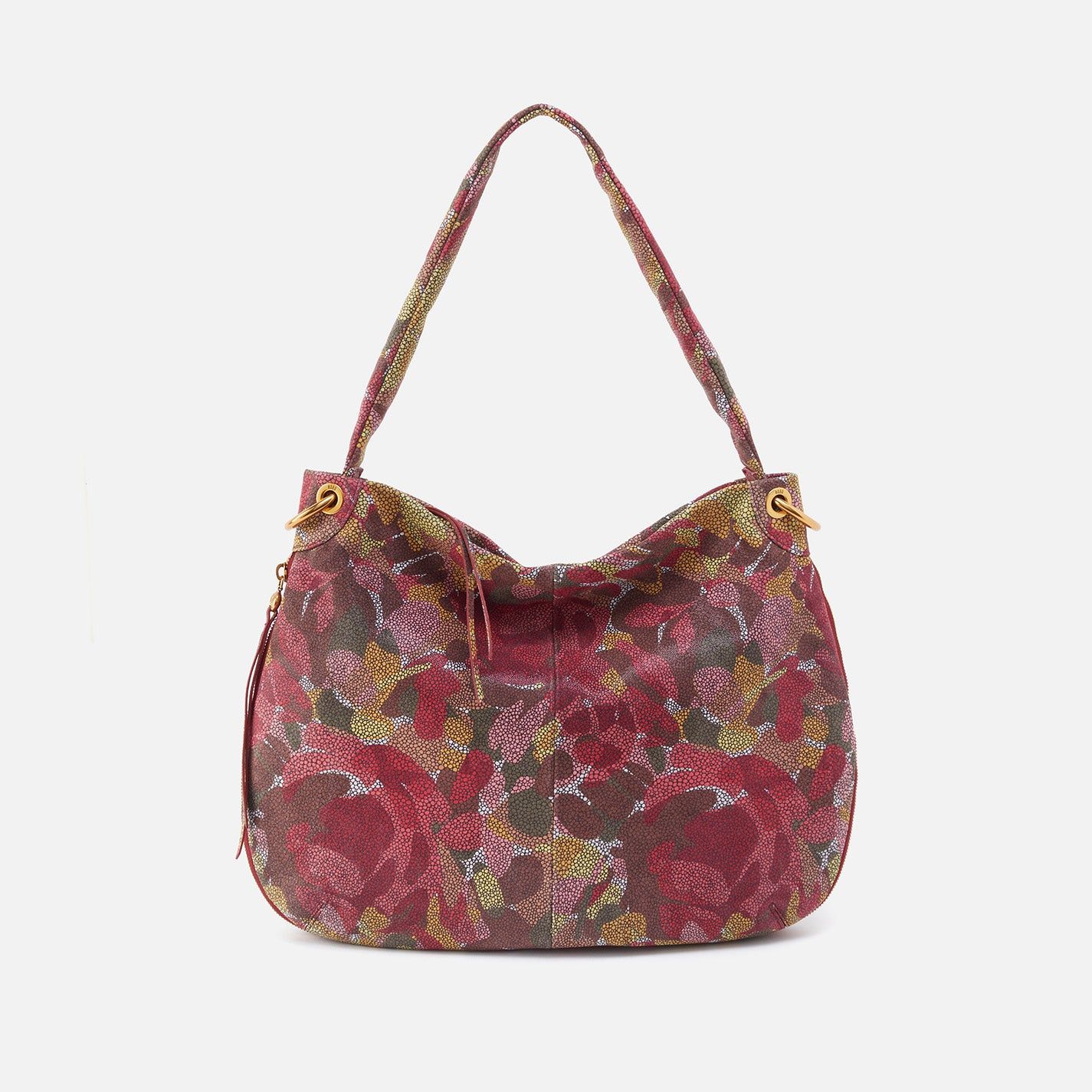 Fern Hobo in Printed Leather - Abstract Foliage | HOBO Bags