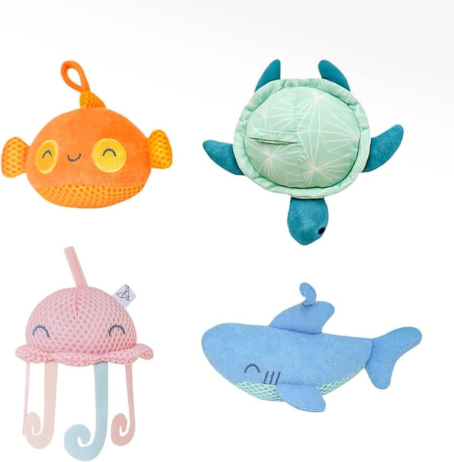 Copper Pearl Plush Bath Toy Set: Huggable Bath Toys for Babies and Toddlers, Floating Bath Toys w... | Amazon (US)