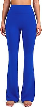 YUNOGA Flare Leggings for Women with Pockets 32" Inseam High Waisted No Front Seam Buttery Soft G... | Amazon (US)