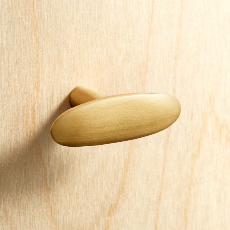 Oval Brushed Brass KnobCB2 Exclusive Limited Quantity. Buy online and pick up in store or call yo... | CB2