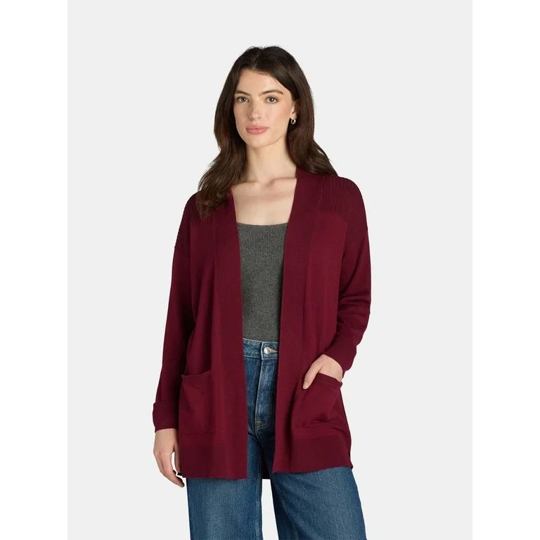 Time and Tru Women's Open Front Cardigan Sweater, Lightweight, Sizes XS-XXXL - Walmart.com | Walmart (US)