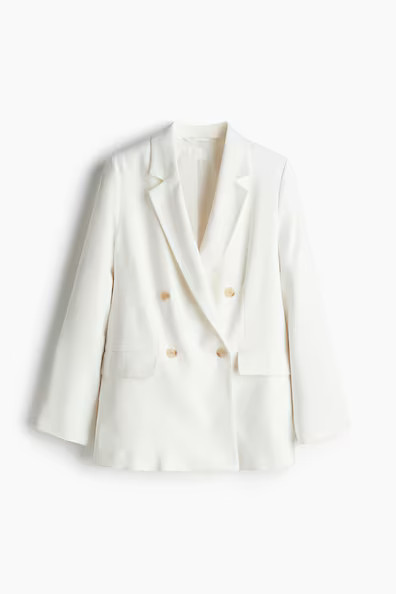 H & M - Double-breasted blazer - White | H&M (UK, MY, IN, SG, PH, TW, HK)