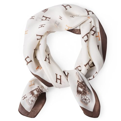 EXTREE Fashion Silky Satin Headscarf for Women Girls: Exquisite Pattern Lightweight Silk Graceful Scarfs 27.5 x 27.5 inches | Amazon (US)