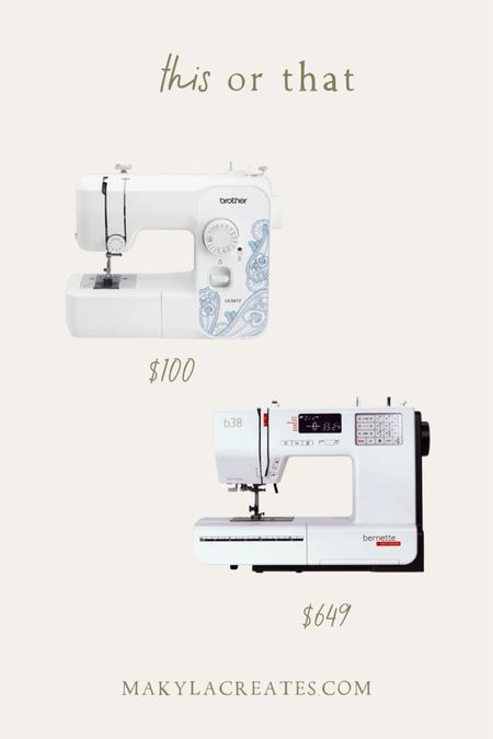 This or that! Budget friendly sewing machine by Brother or for the bigger budget a Bernina b38. Which one do you want?

#LTKhome