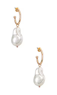 8 Other Reasons Mini Pearl Hoop Earring in Gold from Revolve.com | Revolve Clothing (Global)