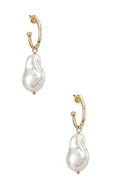 8 Other Reasons Mini Pearl Hoop Earring in Gold from Revolve.com | Revolve Clothing (Global)