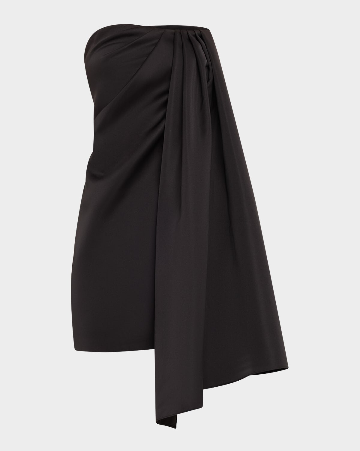 Isla Draped Heavy Satin Mini Dress | Neiman Marcus