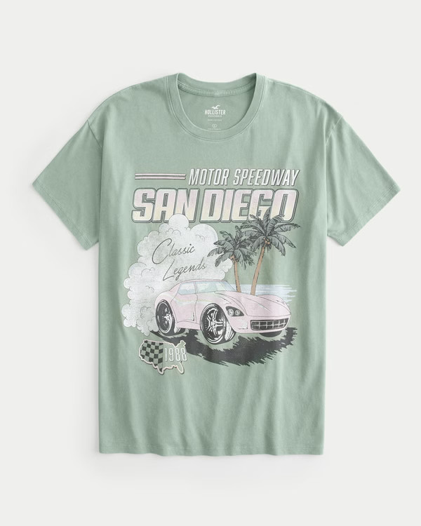Oversized San Diego Motor Speedway Graphic Tee | Hollister (US)