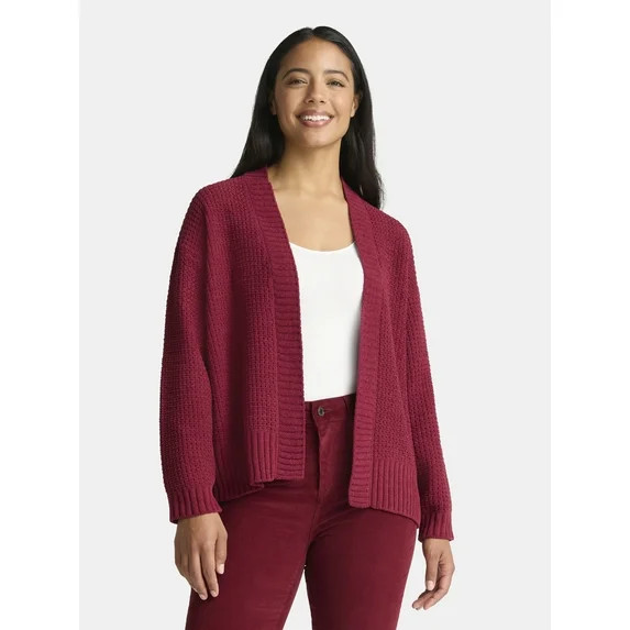 Time and Tru Women's Chenille Cardigan Sweater, Midweight, Sizes XS-XXXL | Walmart (US)