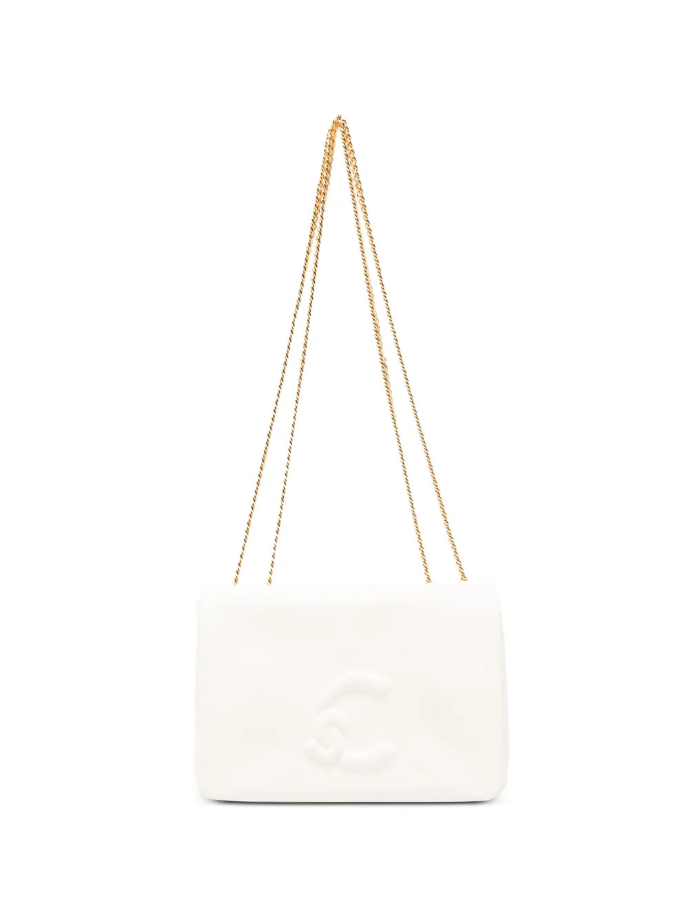 Coccinelle Mini Dulse Embossed Chain Shoulder Bag | White | FARFETCH UK | Farfetch Global
