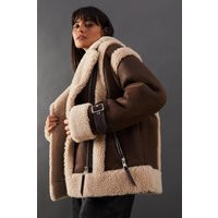 Wool Lined Shearling Biker Jacket | Debenhams UK
