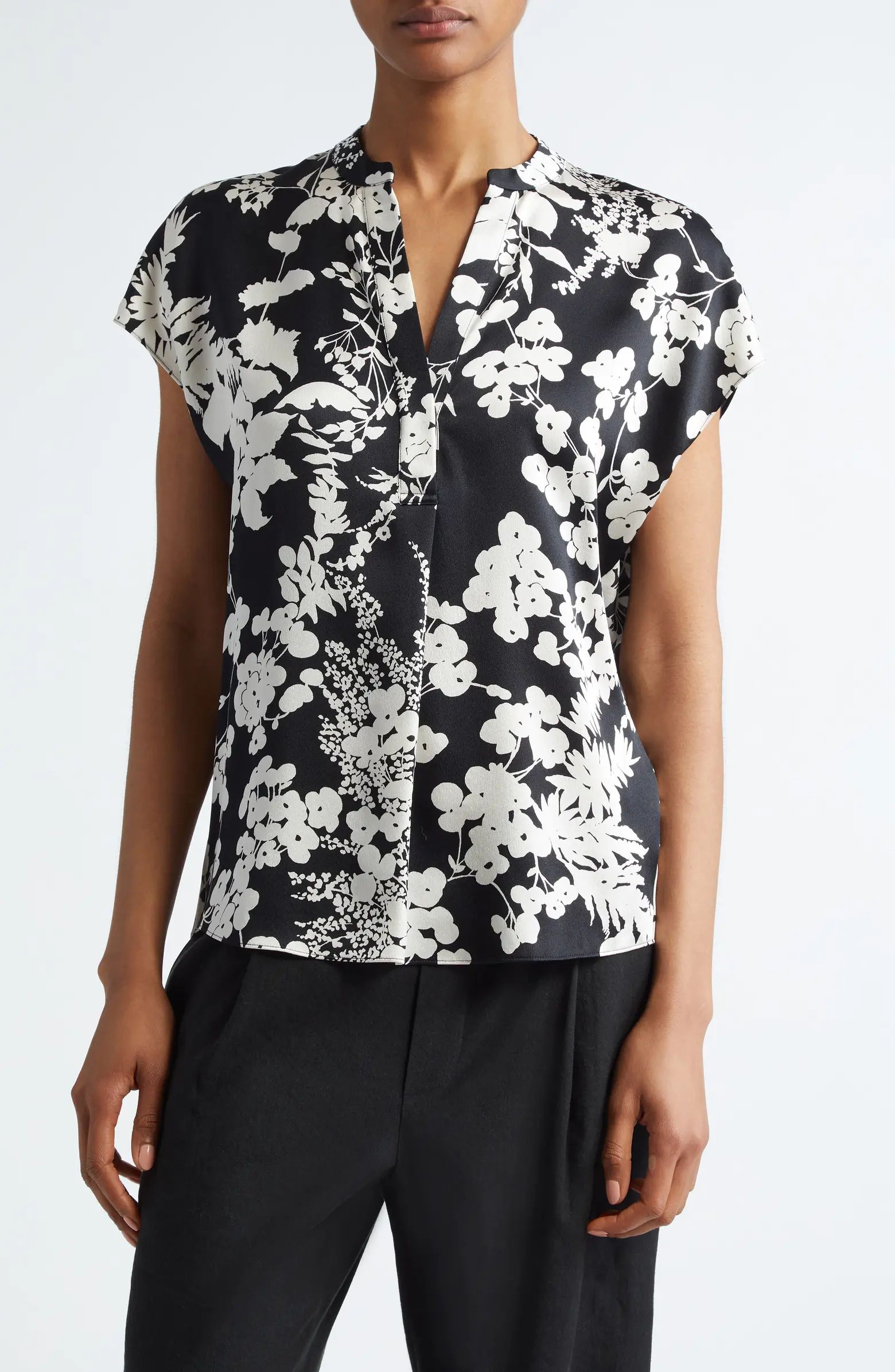 Vince Arboretum Floral Silk Top | Nordstrom | Nordstrom