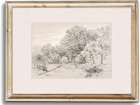 Uniro Neutral Wall Art for Home Decor, Farmhouse Landscape Tree Sketch Drawing Wall Decor, Rustic... | Amazon (US)