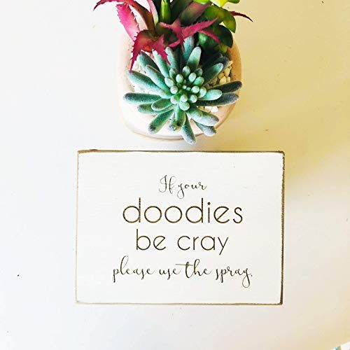 Etch & Ember Funny Bathroom Signs - If Your Doodies be Cray - Farmhouse Style Decor - Rustic Wood... | Amazon (US)
