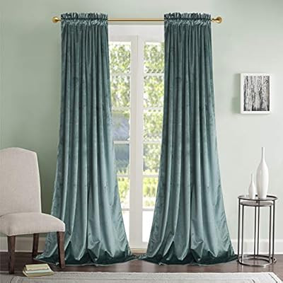 Roslynwood Velvet Curtains Thermal Insulated with Rod Pocket Curtains for Bedroom, 52 x 96 inch, ... | Amazon (US)