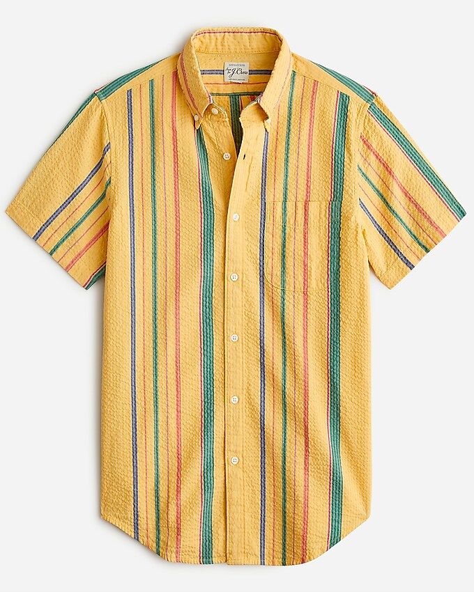 Short-sleeve yarn-dyed seersucker shirt | J.Crew US