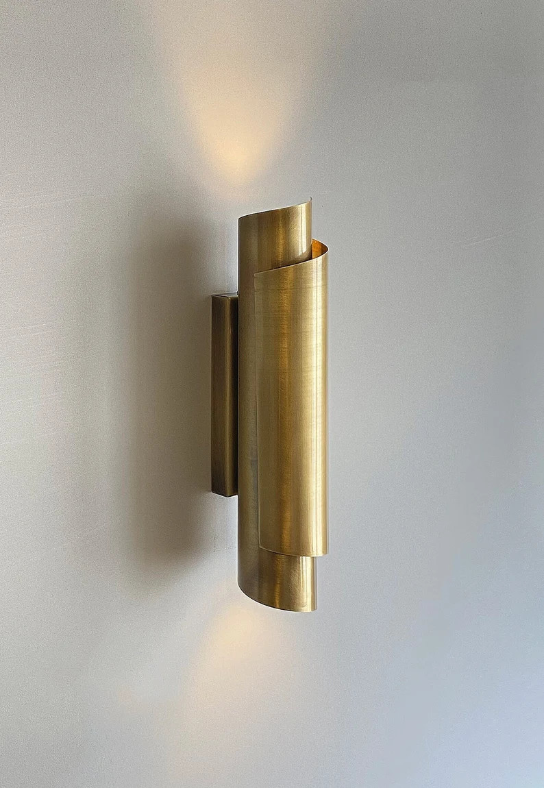 Handmade Antique and Raw Brass Wall Sconce: Modern Metal Wall Light - Etsy | Etsy (US)