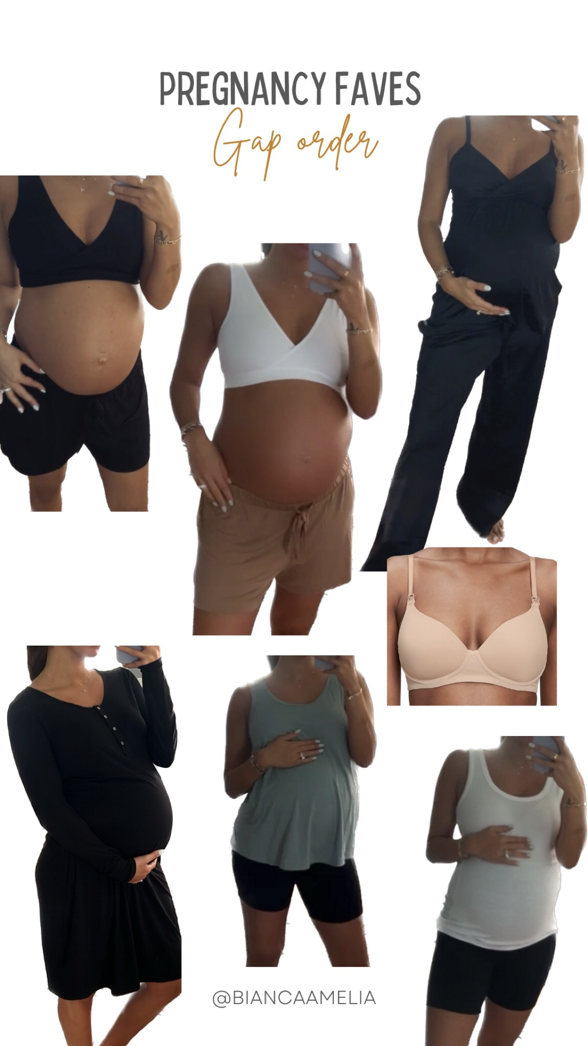 Everyday maternity lounge clothes #gapfinds

- Wearing size M in mostly everything for a looser fit
- Sleep gown, white tank & blue tank size S
- Amazon biker shorts size S 5"

#LTKunder50 #LTKbump #LTKFind