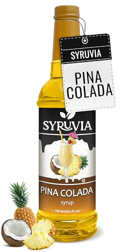 Syruvia Pina Colada Syrup, Flavored Syrup for Cocktails, Drinks, Lemonades, Iced Teas, and Desserts – 25.4 fl oz | Amazon (US)