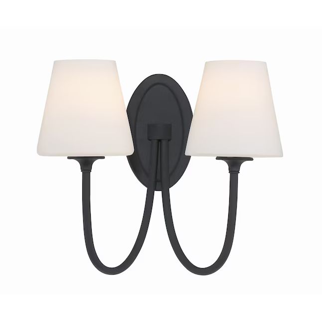 Crystorama Juno 2 Light Black Forged Wall Mount | Lowe's