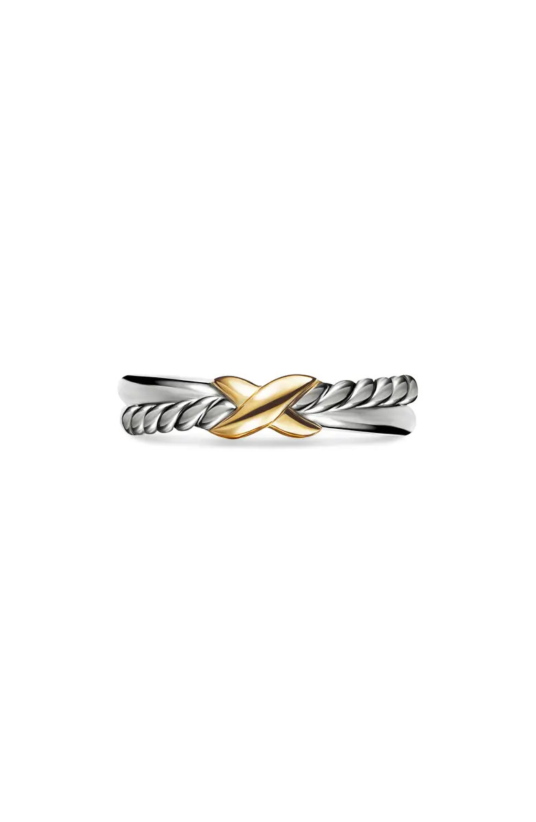 Petite X Ring in Sterling Silver with 18K Yellow Gold | Nordstrom