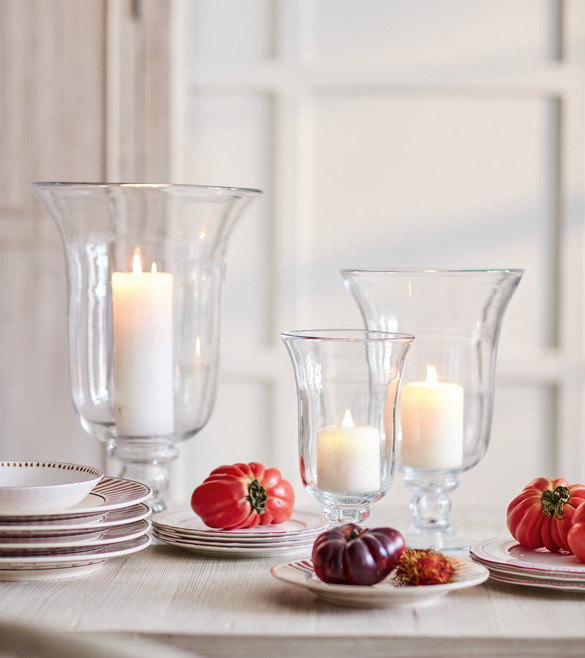 Large Glass Hurricane Lamp - Clear | OKA US