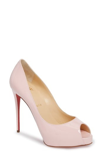 Women's Christian Louboutin 'Prive' Open Toe Pump, Size 9US / 39EU - Pink | Nordstrom