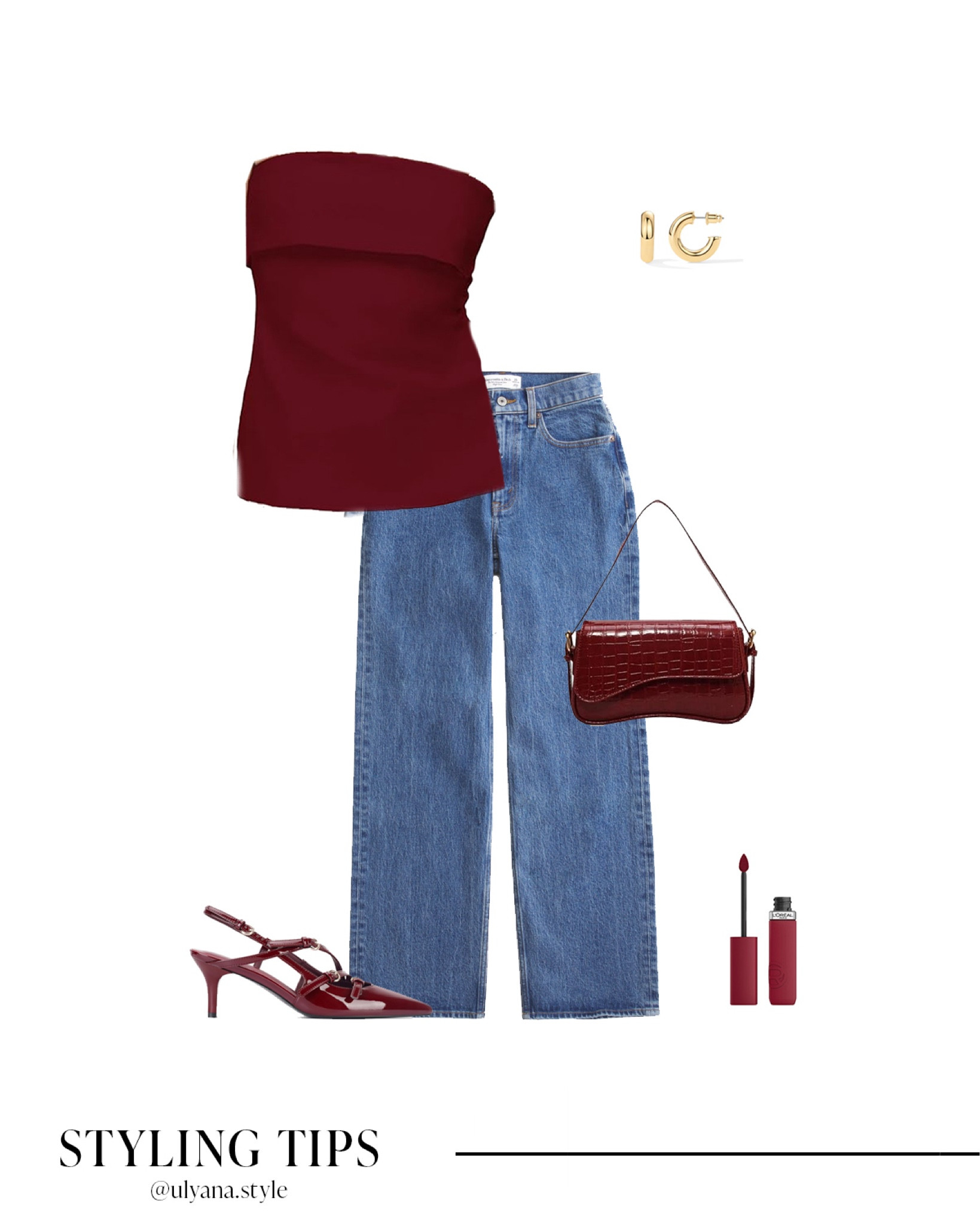 A tube top styled with straight leg jeans, slingback kitten heels, a shoulder bag, and hoop earrings is perfect for a night out, brunch, or a Valentine’s Day outfit.
.
.
.
.
.
.
Date night outfits | date night tops | cute tops | going out tops | jeans outfit | jeans and a nice top | burgundy heels | closed toe heels | outfit ideas | outfit inspo | winter outfits | 

#LTKSeasonal #LTKU #LTKSaleAlert #LTKGiftGuide #LTKWorkwear #LTKTravel #LTKShoeCrush #LTKItBag 



#LTKStyleTip #LTKFindsUnder50 #LTKFindsUnder100