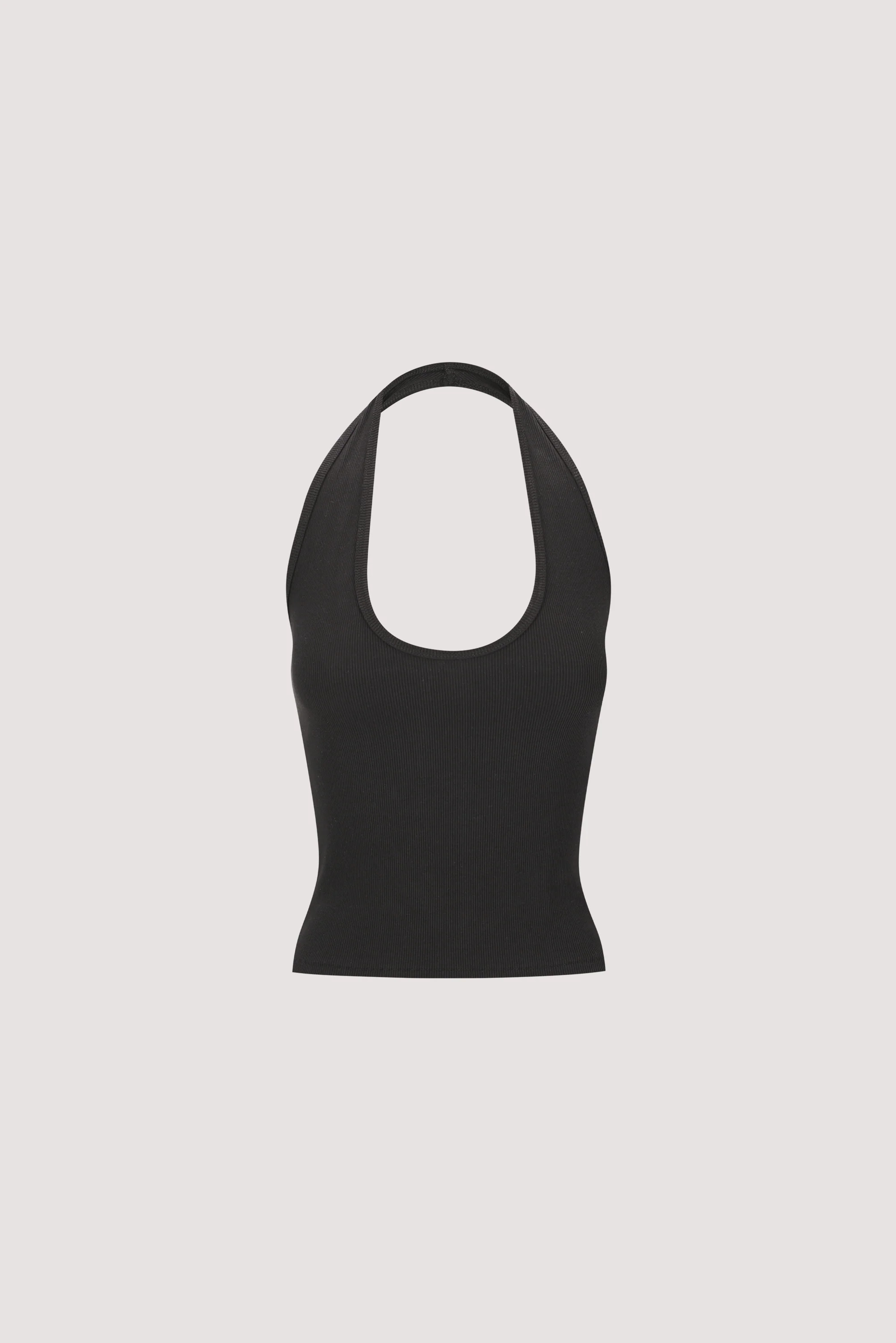 HARLAN BLACK KNIT HALTER TOP | DISSH