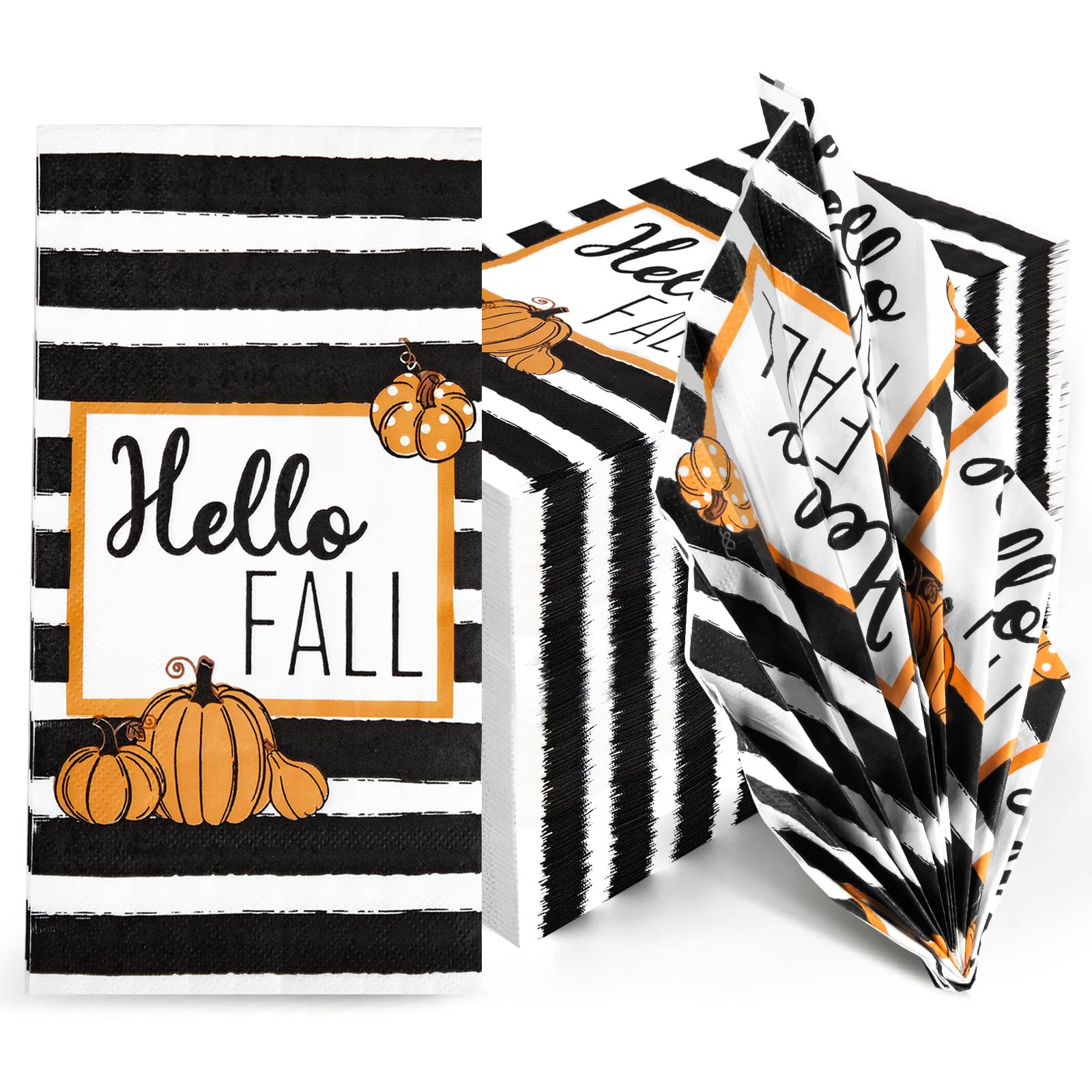 100Pcs Fall Guest Napkins, 3 Ply Disposable Hand Towels for Bathroom Thanksgiving, Pumpkins Decor... | Amazon (US)