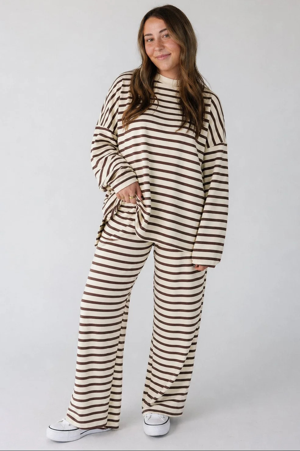 Cutie Petite Modest Everyday Stripe Set - Cotton Ribbed | Called To Surf