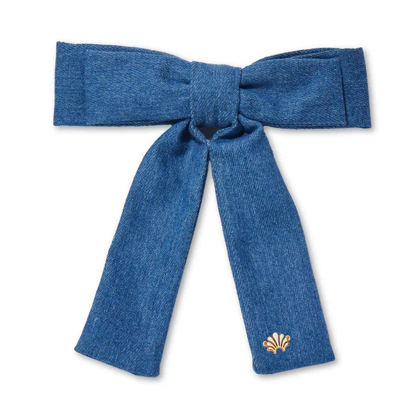 LIGHT DENIM ANTOINETTE  BOW BARRETTE | LELE SADOUGHI