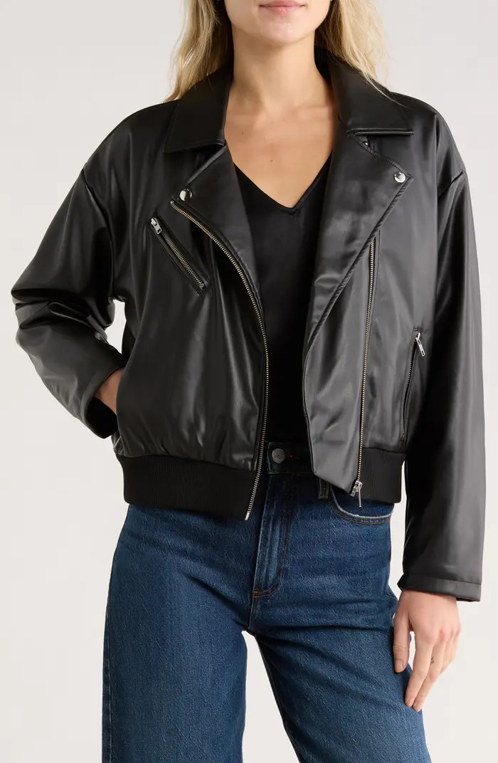 Leith Faux Leather Bomber Jacket | Nordstromrack | Nordstrom Rack