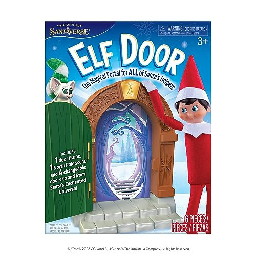 The Elf on the Shelf Elf Door Kit - The Magical Elf Portal Door for Santa’s Helpers - Includes 4 Door Designs to The Enchanted North Pole Regions - Scout Elf Not Included | Amazon (US)