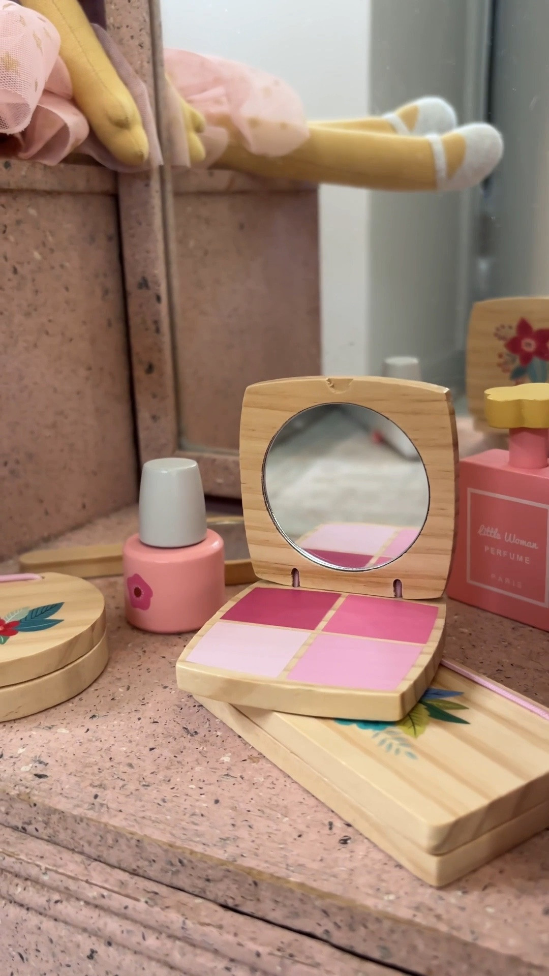 The most precious play makeup set! This wooden pretend makeup set is so much fun my daughter loves putting makeup on her dolls with these quality pieces! 

#LTKKids #LTKmomlife #LTKvlog