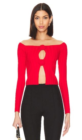 Liora Rosette Sweater in Red | Revolve Clothing (Global)