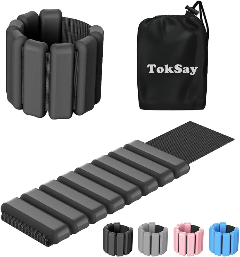 Wearable Wrist & Ankle Weights - (1LB/2LB/4LB), Silicone Bracelet Wrist Bangles for Men Women, Wo... | Amazon (CA)