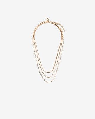 Three Row Multi-Chain Necklace | Express