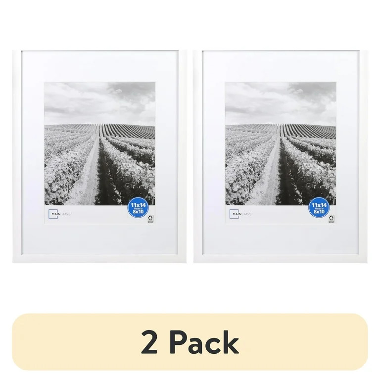 (2 pack) Mainstays – 8x10 Picture Frame – White Matted Gallery Linear Program Wall Photo Fram... | Walmart (US)
