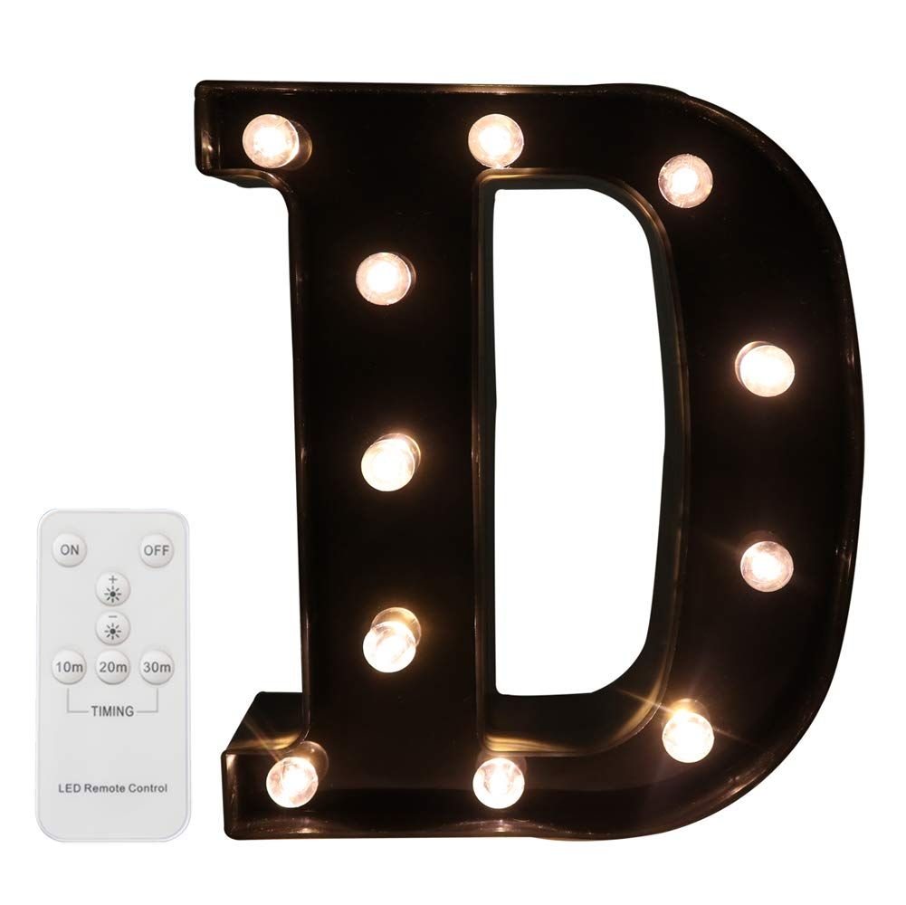 Pooqla LED Marquee Letters with Lights Alphabet Light Up Black Wall Letter Sign with Wireless Tim... | Amazon (US)