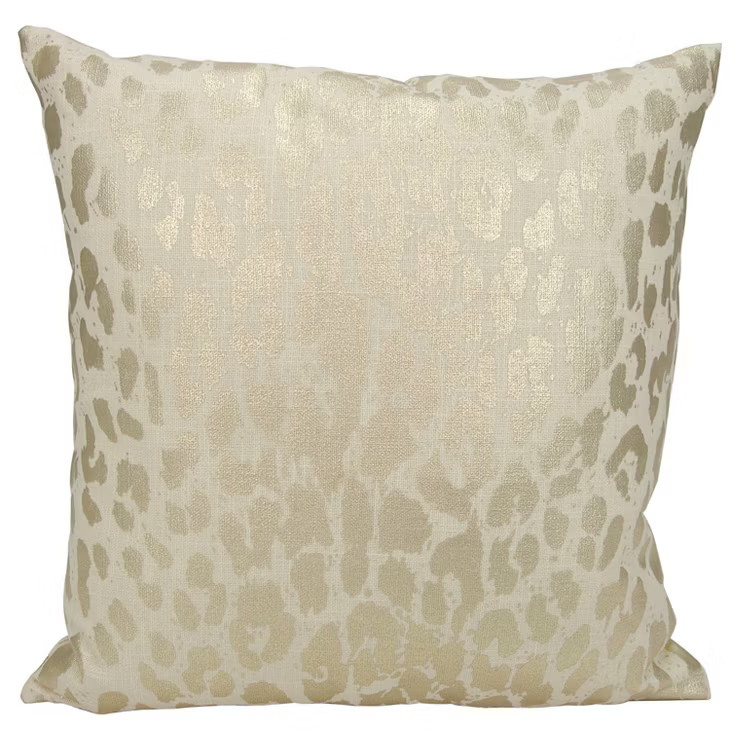 18"x18" Metallic Leopard Throw Pillow Gold - Mina Victory | Target
