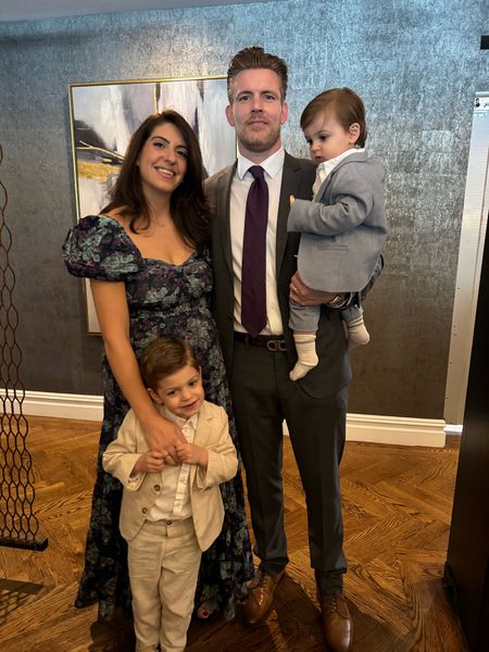 The best family pic we could get 😂. This dress was perfectly bump friendly and a great spring dress for any occasion. This was my nephews communion party. It would be great for a baby shower or as a more casual wedding guest dress. The boys suits are from Zara, and I linked their linen shirts. Matt’s suit was a #NordstromRack find! #springdresses #weddingguestdress #babyshowerdresses #maternity #bumpfriendly #freepeople #nordstrom 


#LTKfamily #LTKbaby #LTKbump
