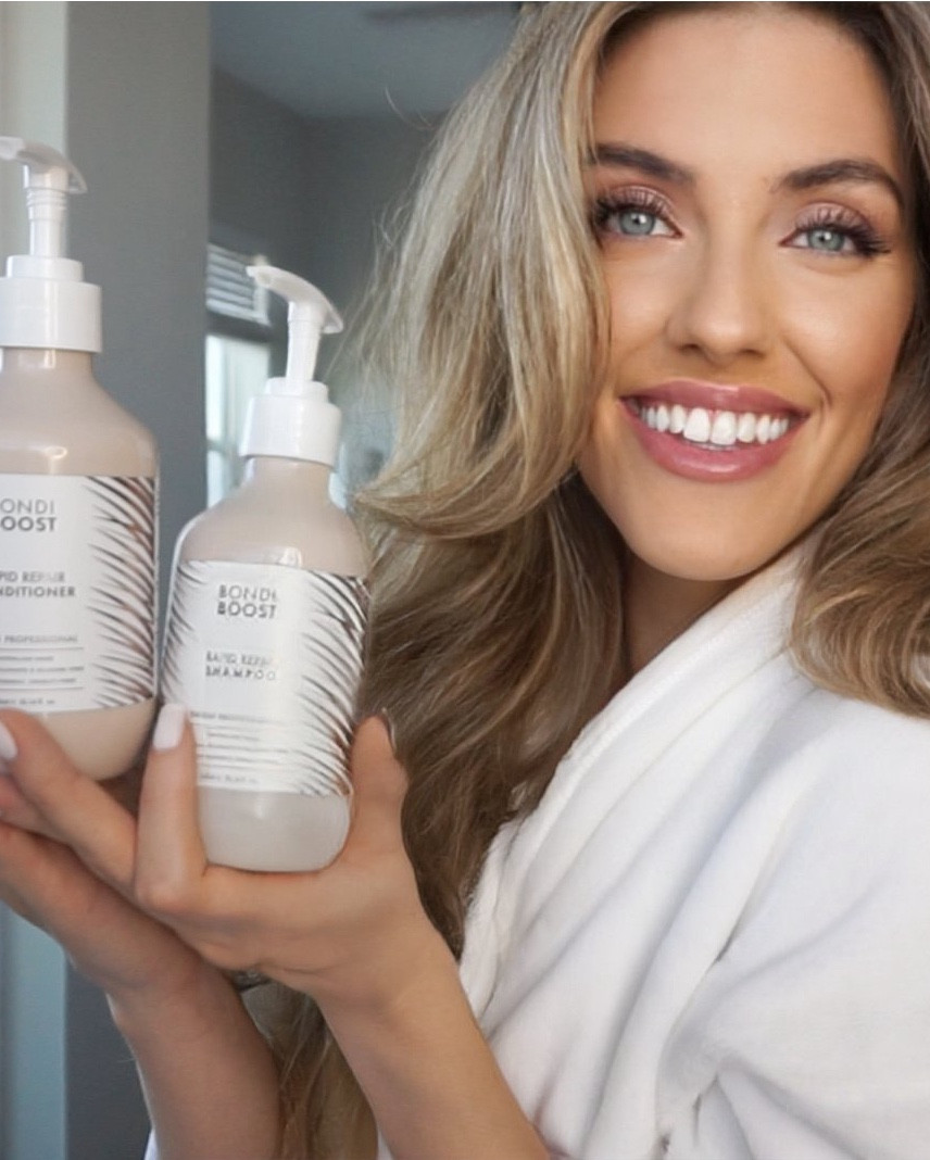 Healthiest my hair has ever been using this combo in the shower! I also got the trio and used the spray while still damp #shampoo #conditioner #hairgrowth