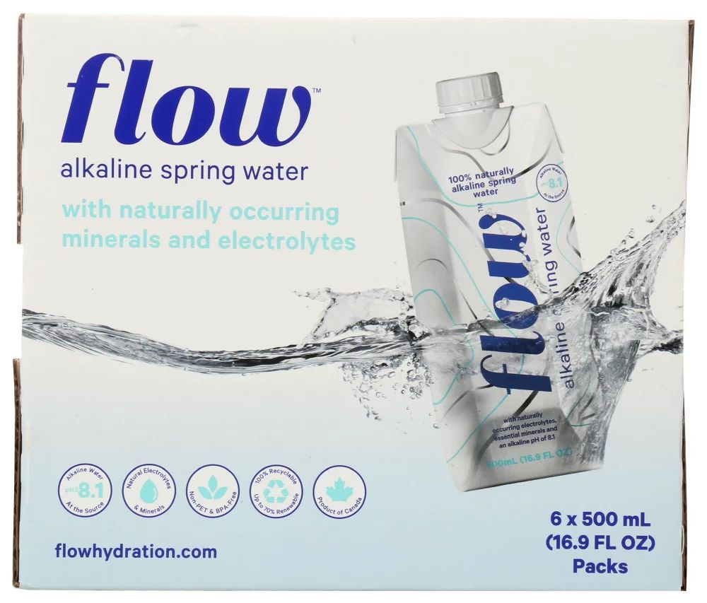 (6 Pack) Flow Natural Alkaline Spring Water, 500 Ml | Walmart (US)