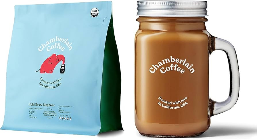 Chamberlain Coffee Cold Brew & Mason Jar Bundle - Includes XL Cold Brew Coffee Packs and a 16 Oz ... | Amazon (US)