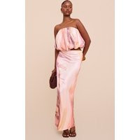 Abstract Print Satin Mid Rise Maxi Skirt | PrettyLittleThing US